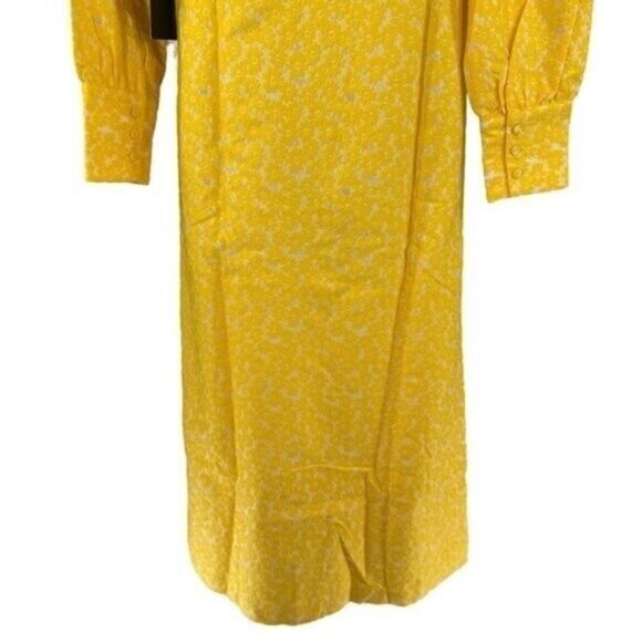 Tuckernuck NEW Yellow Daisy Jacquard Aurelia Long Sleeve Floral Maxi Dress XL - Picture 10 of 13